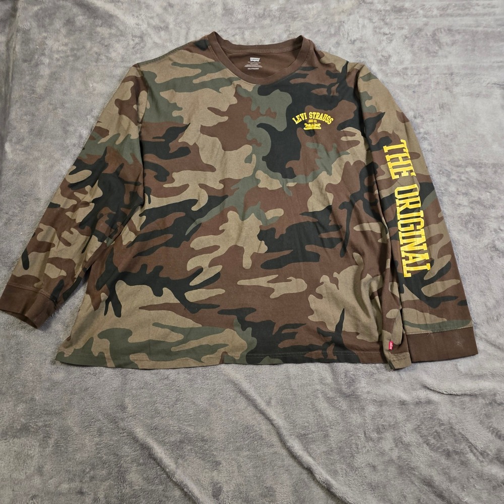 Levis T-Shirt‎ Men's XXL The Original Graphic Camouflage Relaxed Long Sleeve